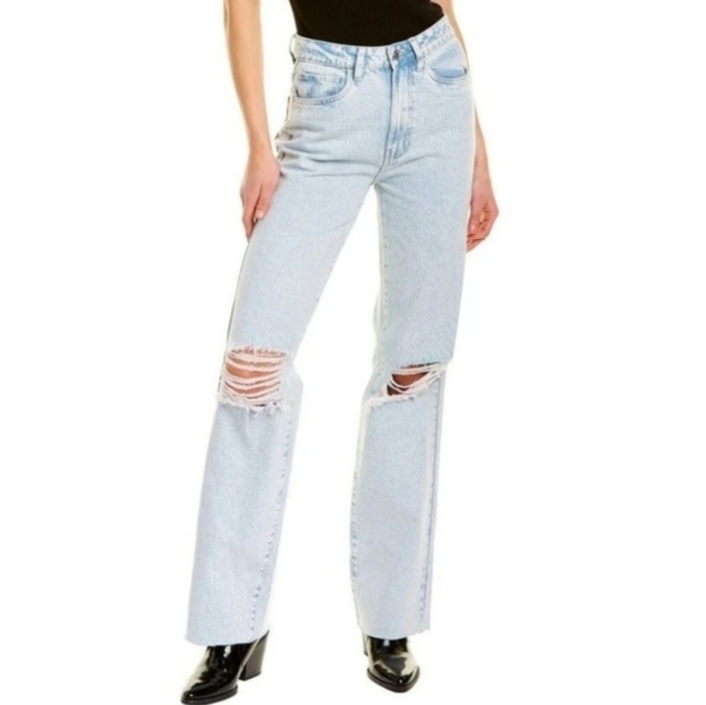 WeWoreWhat Distressed Light Wash Dad Jeans